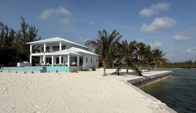 Enchanting Luxury Beachfront Villa Stillwater in Sandy Point views of Parrot Cay in Sandy Point