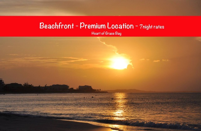 Directly on Beach, Beachy Chic 2 BR - Heart of Grace Bay - Grandview Resort in Providenciales