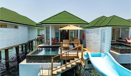 Lagoon Villa Pool + Slide - Free shared seaplane for 2 guests, minimum 7-night stay